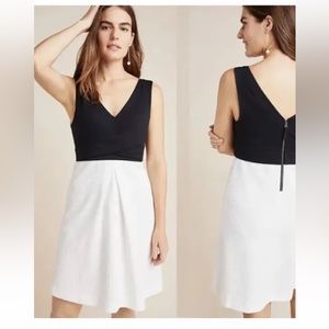 NWT $150 Anthropologie Maeve Carly Dress Knit black white sz 6